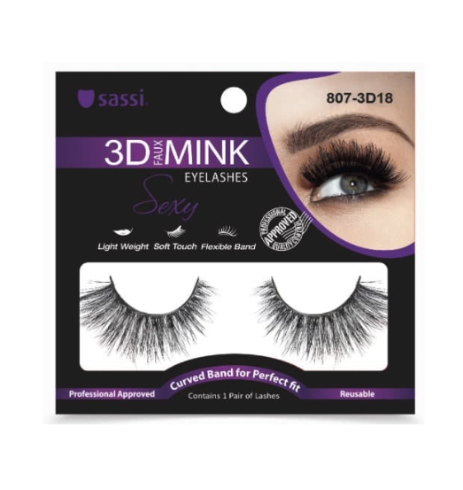 Faux cils 3D MINK SEXY n°18 #807-3D18 Faux cils 3D MINK SEXY n°18 #807-3D18