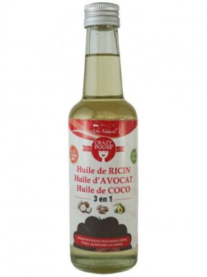 crazy pouss huile 3 en 1 ricin avocat coco 250ml afro naturel